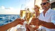 © EBG Stock Studio - Personas brindando con copas de champán en un yate durante unas vacaciones de lujo