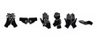 © Fernando - Human Hands Set Gestures Collection, Fist Bump High Five Clapping Prayer Concept, Silhouette Icon Design for Communication and Social Interaction, Vector Graphic Illustrations of Hand Body Language Si