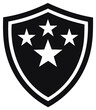 © Тарас Тырса - Shield with stars emblem icon. Military, security badge or achievement insignia graphic design.