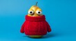 © omar bonyan - A cute, cartoonish pear character wearing a cozy red sweater, with big, expressive eyes against a vibrant blue background