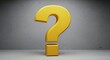 © PrabuanaAndika - Big 3D Yellow Question Mark Symbol Placed Against a Textured Grey Conc