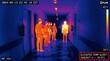 © Balaaj - Thermal imaging, heat signature, people in hallway, elevated temperature alert, infrared scan