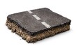 © The 2R Artificiality - Isolated asphalt road scrap piece on white backdrop with clipping path