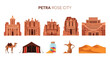© Kenywanch - Petra Rose City Desert Architecture Illustration.