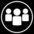 © kebox - Gruppen Icon im Kreis - Button weiss auf schwarz