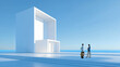 © master1305 - Modern coastal house with two professionals discussing documents concept real estate deal. Soft natural light, clean composition, copy space, fits real estate, business, consulting