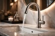 © NFTNexus - Intimate look at a refined faucet capturing smooth lines and high functionality in a latest bathroom style