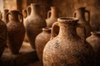 © AbstractAI - Ancient Mediterranean amphorae selective focus image with ample copy space