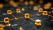 © Bussakon - Abstract visualization of interconnected glowing nodes and data pathways illustrating complex technological networking and information flow