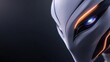 © Megin Design - 白い装甲と青い瞳のロボット。ミニマルな近未来デザイン。人工知能と高度な技術の象徴
