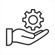 © JOY RAY - Hand holding a gear icon representing support for mechanical engineering and business solutions