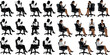© DesignByNoor - People sitting in office chairs using smartphones