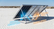 © Hypnotics 14 - Bifacial solar panel technology demonstrating albedo effect and rear side yield in a desert environment