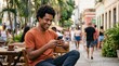 © Fabio Santos - Man using smartphone outdoors