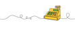© supplement - Mechanical cash register placed on continuous line backdrop. no editable strokes