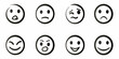 © Bijoy - hand drawn circular icons showing various facial expressions on white background high quality professional detailed
