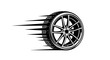 © Ahza - Black alloy car wheel speeding motion.