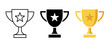 © pingebat - Trophy cup Outline, flat black and gold icon representing victory and achievement. success, award and winning business or sports symbol for any design