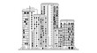 © Dodi - Sketch of Tall Apartment Buildings Cityscape.