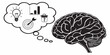 © Ruhi - Human brain thinking about business analytics and goals with thinking business analytics cognition strategy planning intelligence illustration development innovation management minimalist