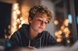 © Ольга Лукьяненко - Focused teen studying at desk in modern bedroom