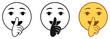 © TRE - Shush emoji vector illustration set, silence and hush symbols, secrecy and quiet gesture icons, clean vector design elements for mobile apps, social media, and communication warning or privacy context