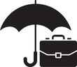 © firoz - umbrella, briefcase, icon. logo Vector Black silhouettes