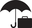 © firoz - umbrella, briefcase, icon. logo Vector Black silhouettes