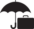 © firoz - umbrella, briefcase, icon. logo Vector Black silhouettes