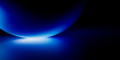 © wacomka - Blue neon arc rising over a dark horizon with deep black lower half. Glowing curved light shape perfect for futuristic tech, space, and sci-fi concepts.