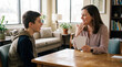 © Anastasiya - Speech therapist using flashcards with teenage boy at table for language development communication skills campaign special education support clinical practice guided adolescent progress