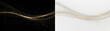 © tanandaa - Swirling lines of gold dust blend into black and white backgrounds creating an artful design suitable for various uses, light overlay, PNG