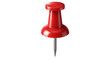 © Ratul - Bright red plastic push pin with a sharp metal point, office stationery supply for bulletin boards, isolated on transparent