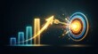 © Alexander - Colorfully animated bar chart illustrating explosive energy and joyful celebration at campaign end