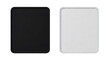 ©  trashorcashvisuals - Pair of rectangular fabric mouse pads one solid black and one pure white showing stitched edges on transparent background