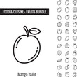 © John - Mango Isuite fruit icons bundle set for food and cuisine design elements flat vector illustration