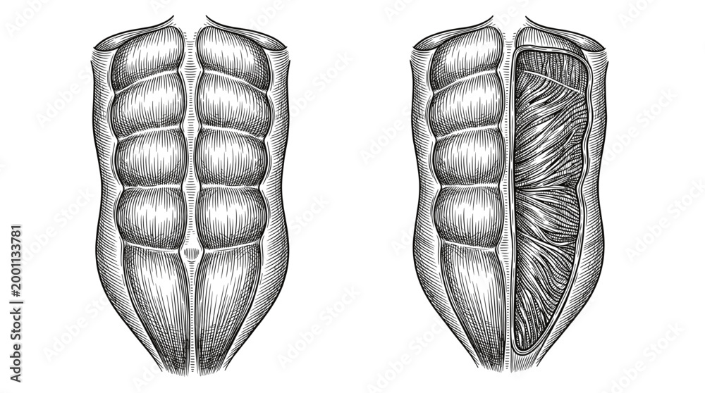 Anatomical illustration showing the external and internal views of the ...