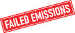 © Design_Stock - Red distressed ink stamp impression saying FAILED EMISSIONS with grunge texture angled