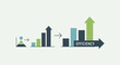 © OmShid - Efficiency improvement graph with arrows.