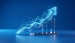 © Suparto - Digital investment ecosystem featuring geometric graph arrow and global market energy