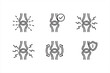 © Icon Nest - Joint pain icons, orthopedic knee symbols for medical applications