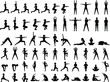 © Elizabeth - Set of silhouettes of a woman performing various yoga poses and fitness exercises for healthy lifestyle and workout