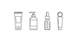 © Abi - Set of minimalist skincare product line art icons