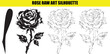 © MdSazzad - Rose raw art silhouette distressed floral hand drawn style graphics.