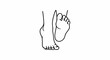 © Roger - Black and white line drawing of two feet in motion