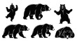 © Jayjay - Set of black bear silhouettes in various poses ? wild animal collection
