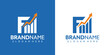 © Tegar - A business logo with graph and bar chart is shown on two different colored backgrounds.