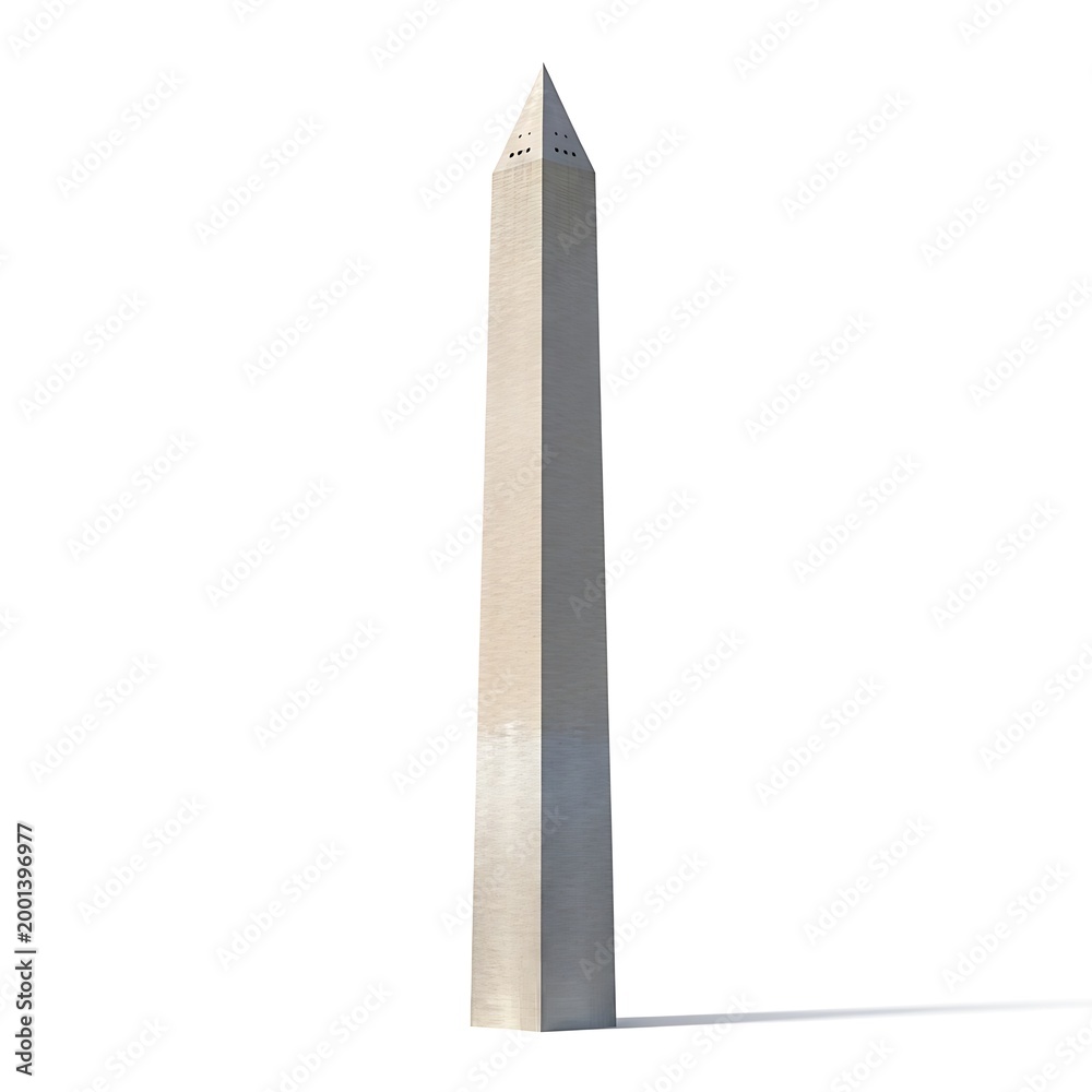 The Washington Monument stands tall in a clear environment with a ...