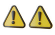 © MHA Creation - 3d yellow warning signs with exclamation marks isolated on transparent background for caution and alert concepts in design and safety