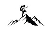 © MDFaruk - hiker reaching mountain peak silhouette on transparent background